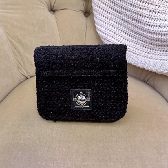 VTG Auth CATHERINE MALANDRINO Black Boucle Minaudiere Crossbody Clutch Bag - Picture 4 of 6